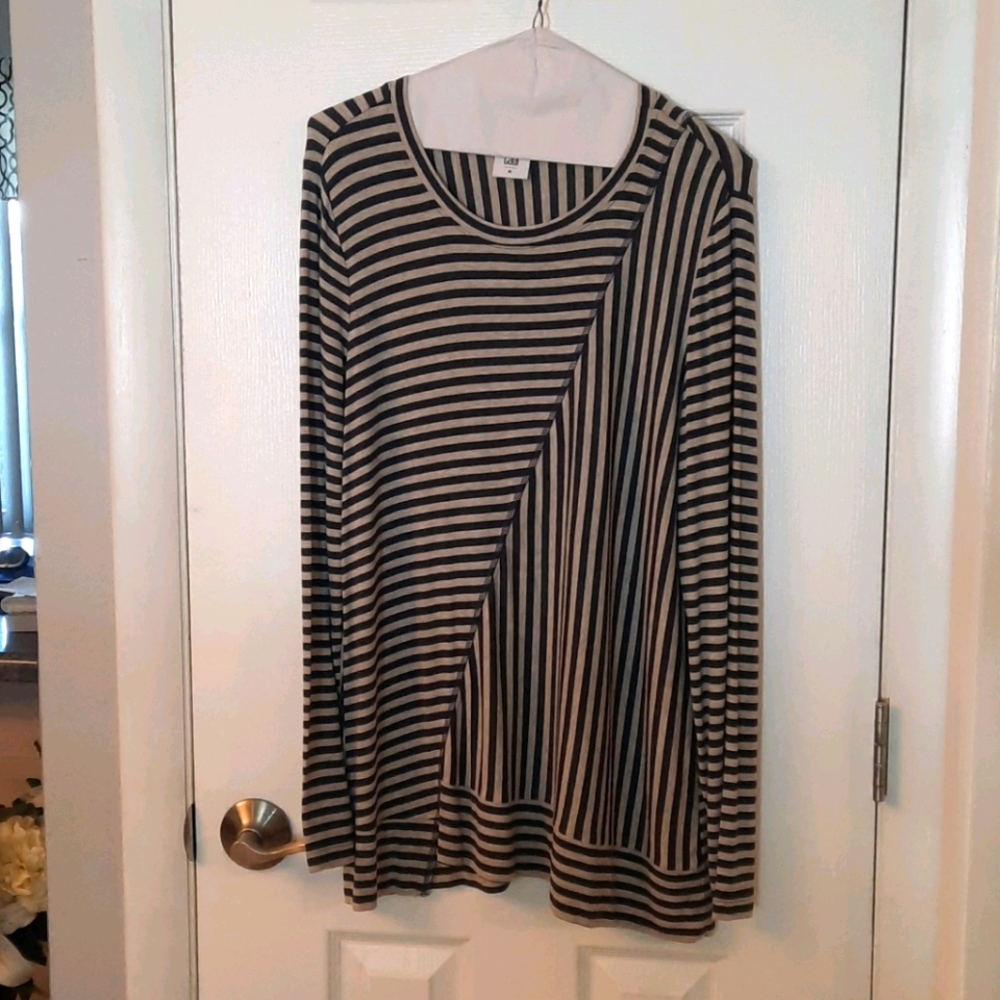 Cabi mixed stripe knit top
